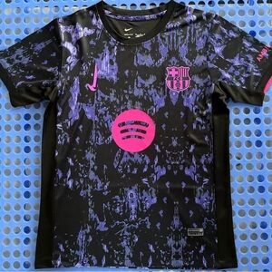 Nike Kids Black, Purple & Pink FC Barcelona Short Sleeve Jersey